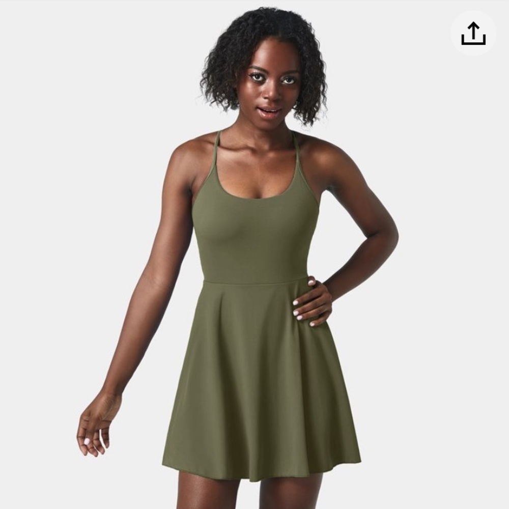 Halara Everyday Cloudful Padded Pocket 2-in-1 Activity Dress- Jubilee Green S